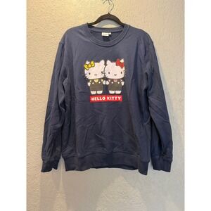Sanrio Hello Kitty Navy Blue Graphic Sweatshirt XL Long Sleeve Crewneck Pullover